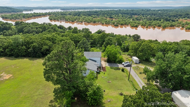 36516 Cramer Rd N, Mannford, OK 74044 - bird's eye view of a large body of water and a forest