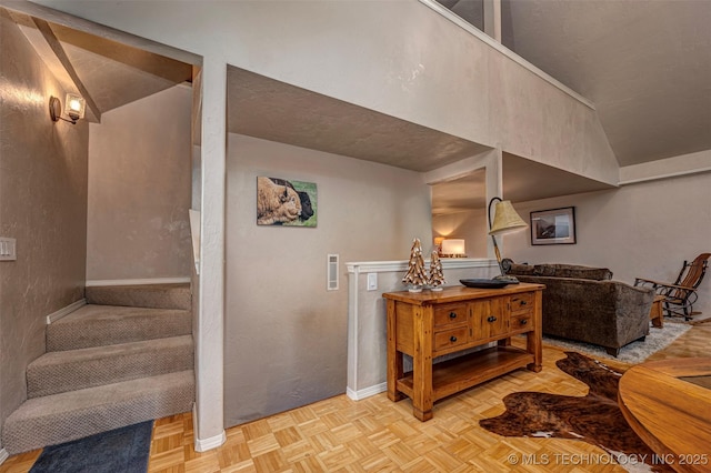 2676 Masters, Sulphur, OK 73086 - staircase featuring vaulted ceiling
