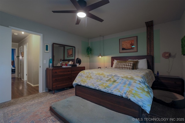 204 W Albuquerque St, Broken Arrow, OK 74011 - bedroom featuring wood finished floors and a ceiling fan