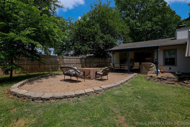 204 W Albuquerque St, Broken Arrow, OK 74011 - view of yard with an outdoor fire pit and a patio