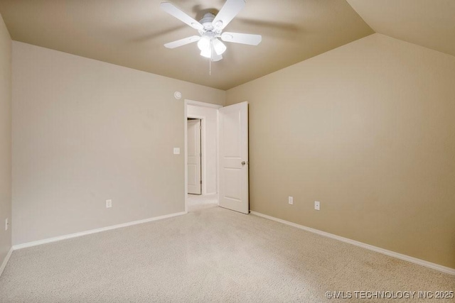 9929 S 85th E Ave, Tulsa, OK 74133 - empty room featuring ceiling fan, light colored carpet, and lofted ceiling