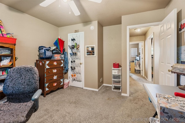 624 S Barclay, Dewey, OK 74029 - bedroom with carpet and a ceiling fan