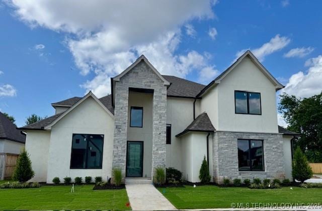 10204 S Florence Ave, Tulsa, OK 74137 - contemporary home with stone siding and stucco siding