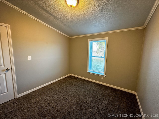37103 S 4390th Rd, Adair, OK 74330 - spare room with carpet flooring, a textured ceiling, and ornamental molding