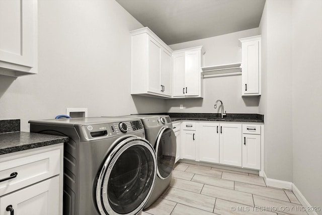 14271 S College Ave, Bixby, OK 74008 - washroom featuring independent washer and dryer and cabinet space