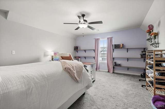 14271 S College Ave, Bixby, OK 74008 - bedroom featuring carpet, ceiling fan, and lofted ceiling