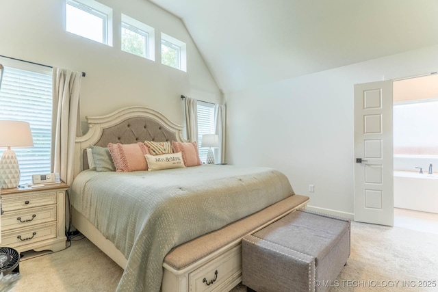 12926 S 20th Pl E, Jenks, OK 74037 - bedroom featuring light carpet and high vaulted ceiling