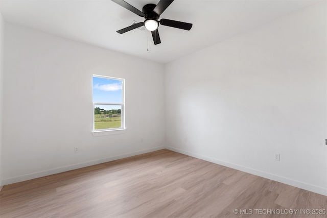 108 Michael, Calera, OK 74730 - spare room featuring light wood-style floors and ceiling fan