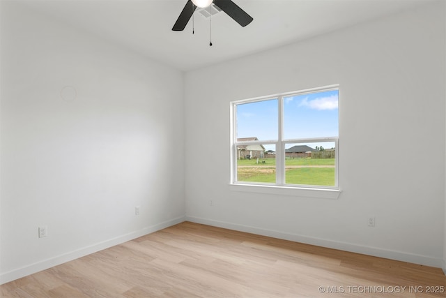 108 Michael, Calera, OK 74730 - spare room with light wood-style flooring and ceiling fan