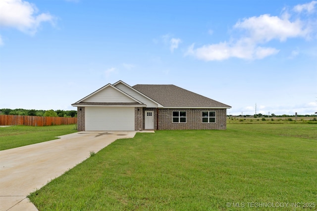 108 Michael, Calera, OK 74730 - view of front of home with an attached garage, driveway, and brick siding