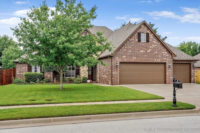 9312 N 93rd Ave E, Owasso, OK 74055 - view of front of property featuring a garage, brick siding, and driveway