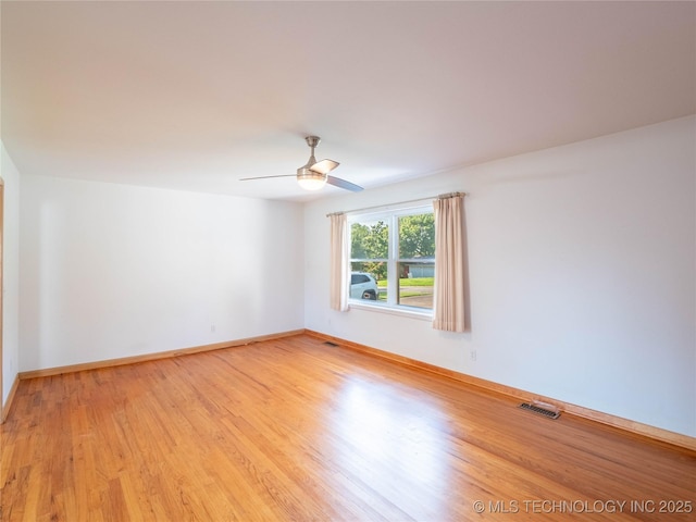 1508 E Seminole Ave, Mcalester, OK 74501 - empty room featuring light wood finished floors and a ceiling fan