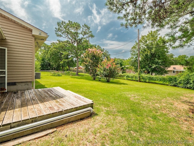 1508 E Seminole Ave, Mcalester, OK 74501 - view of grassy yard with a deck