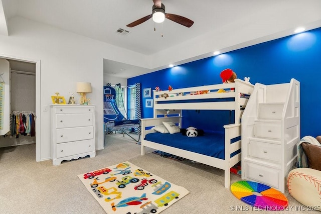 9703 S 100th E Ave, Tulsa, OK 74133 - carpeted bedroom with recessed lighting, a ceiling fan, and a walk in closet