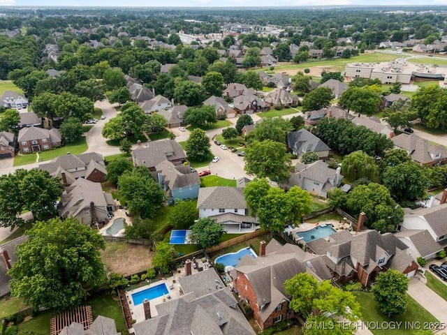 9703 S 100th E Ave, Tulsa, OK 74133 - aerial view of residential area featuring a pool