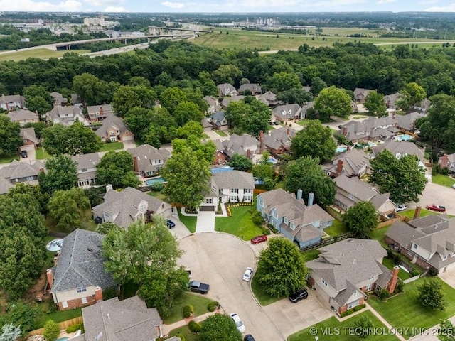 9703 S 100th E Ave, Tulsa, OK 74133 - aerial perspective of suburban area