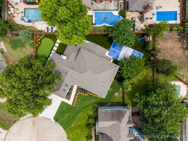 9703 S 100th E Ave, Tulsa, OK 74133 - bird's eye view of a pool