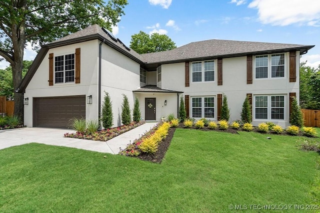 9703 S 100th E Ave, Tulsa, OK 74133 - view of front of home with stucco siding, an attached garage, and driveway