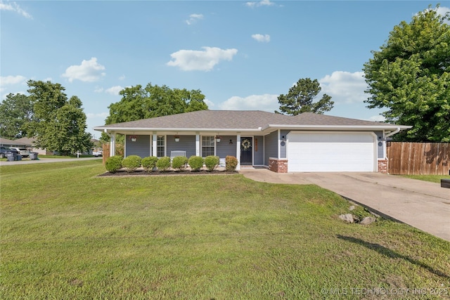 29412 S Eastwood Dr, Claremore, OK 74019 - ranch-style house with driveway, an attached garage, a porch, and brick siding