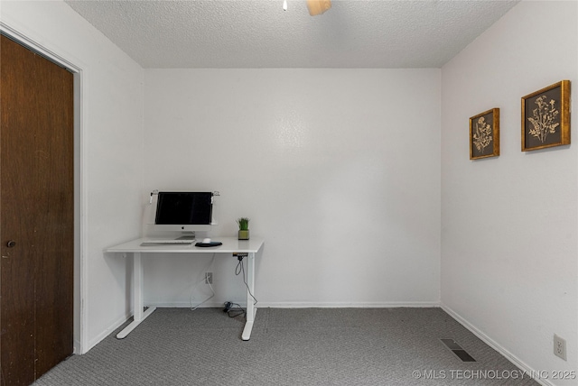 4504 S Cedar Ave, Broken Arrow, OK 74011 - unfurnished office featuring carpet flooring and a textured ceiling