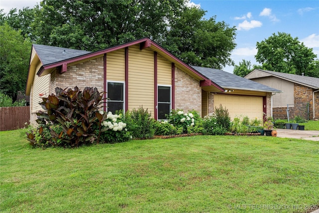 4504 S Cedar Ave, Broken Arrow, OK 74011 - mid-century home with an attached garage, concrete driveway, and roof with shingles