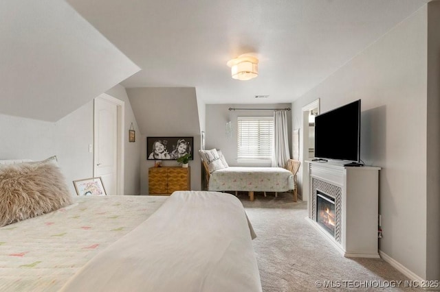 9402 E 109th St S, Tulsa, OK 74133 - carpeted bedroom with a tile fireplace and baseboards