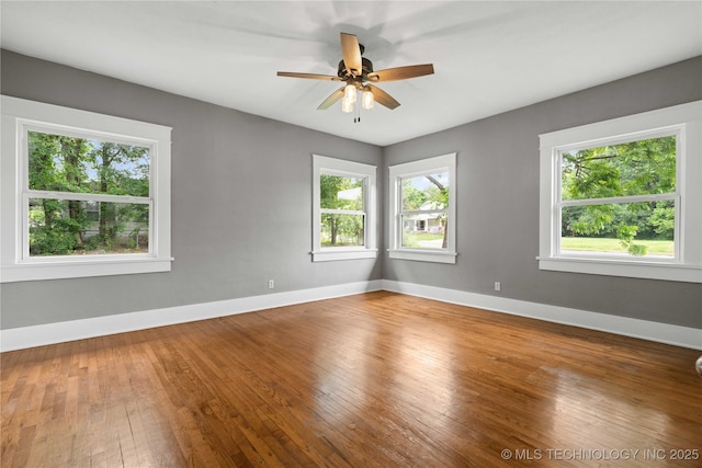 575 N 7th St, Muskogee, OK 74401 - unfurnished room with hardwood / wood-style flooring and a ceiling fan