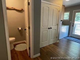25961 S 621st Rd, Grove, OK 74344 - bathroom with toilet and wood finished floors