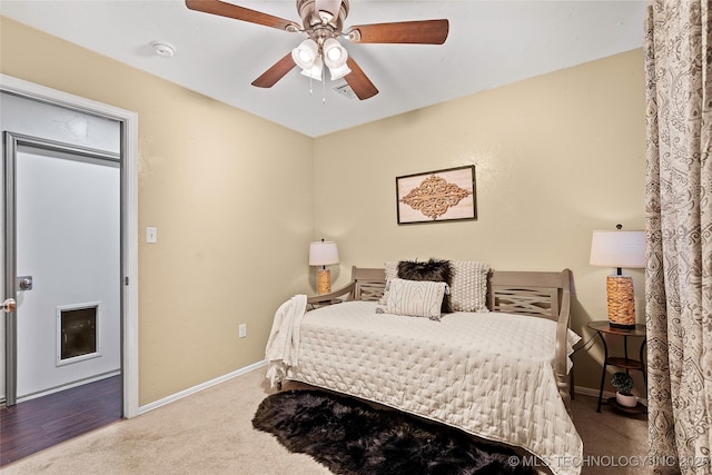 1604 9th Ave NW, Ardmore, OK 73401 - bedroom featuring carpet floors and ceiling fan