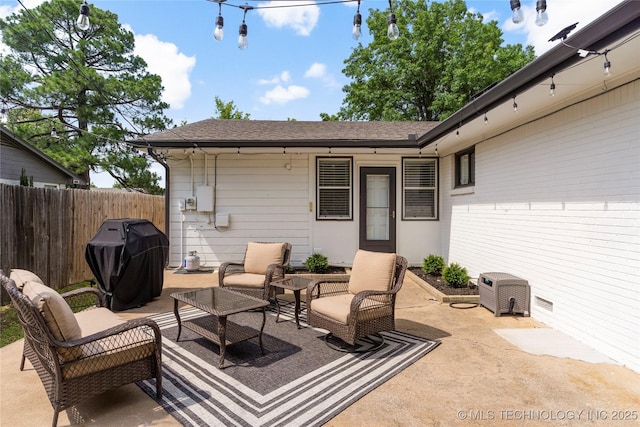 5914 E 26th St, Tulsa, OK 74114 - view of patio / terrace featuring a grill and an outdoor hangout area