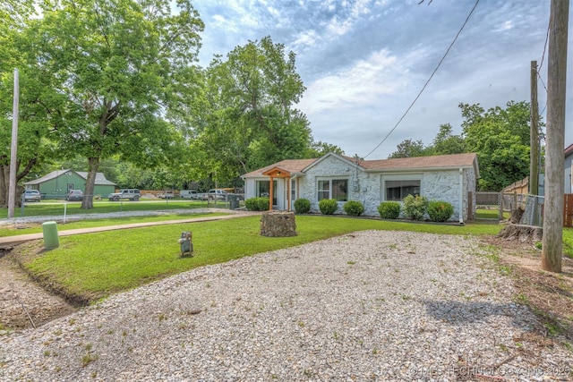 705 W Center St, Collinsville, OK 74021 - ranch-style home with stone siding