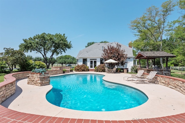 72878 S 230th Rd, Wagoner, OK 74467 - outdoor pool featuring a patio area and a gazebo