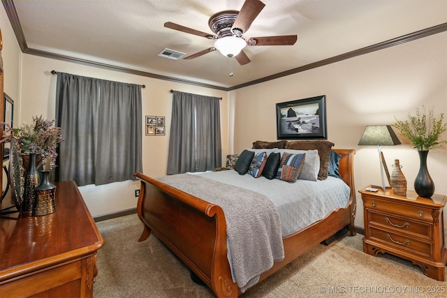 72878 S 230th Rd, Wagoner, OK 74467 - carpeted bedroom with crown molding and ceiling fan