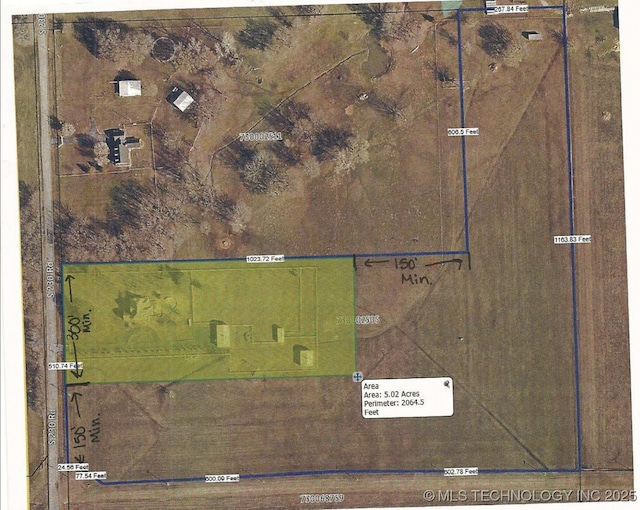 72878 S 230th Rd, Wagoner, OK 74467 - aerial view of property's location with property boundaries highlighted
