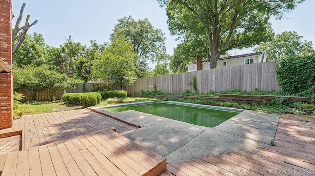 2974 E 77th Pl, Tulsa, OK 74136 - view of pool featuring a fenced backyard and a deck