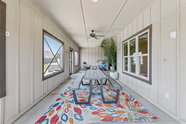 1956 E 172nd St S, Mounds, OK 74047 - sunroom with a decorative wall and a ceiling fan