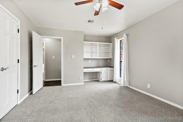 13050 S 143rd Ave E, Broken Arrow, OK 74011 - unfurnished bedroom with carpet, built in study area, and ceiling fan