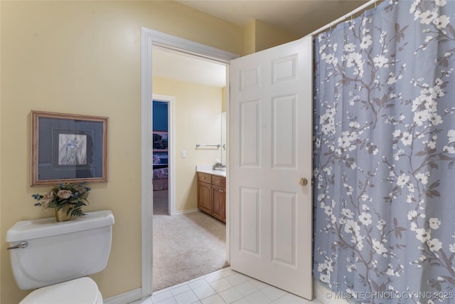 9034 S Maplewood Ave, Tulsa, OK 74137 - full bath with vanity, tile patterned floors, and curtained shower