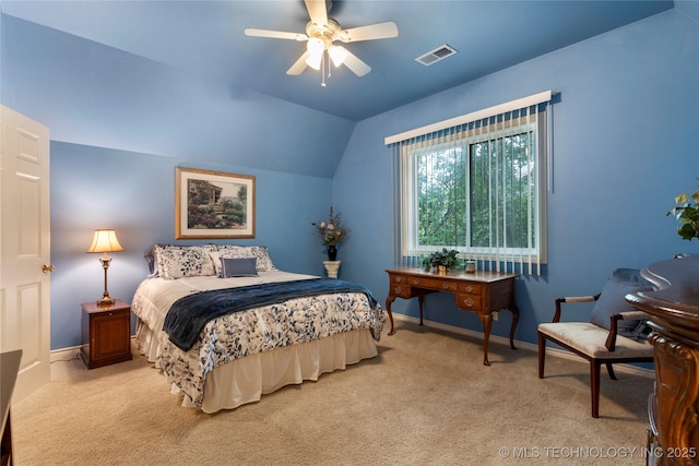 9034 S Maplewood Ave, Tulsa, OK 74137 - carpeted bedroom featuring lofted ceiling and ceiling fan