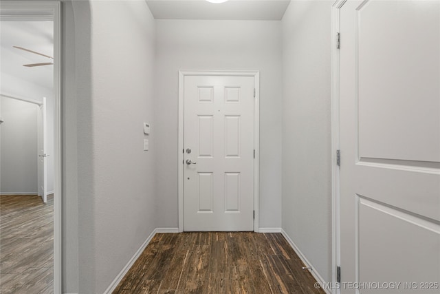 10387 S Nathan St, Jenks, OK 74037 - entryway featuring dark wood-style floors and a ceiling fan