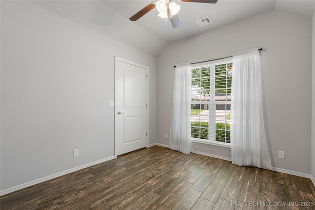 10387 S Nathan St, Jenks, OK 74037 - unfurnished room featuring lofted ceiling, wood finished floors, and ceiling fan