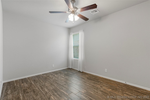 10387 S Nathan St, Jenks, OK 74037 - spare room featuring dark wood-style flooring and a ceiling fan