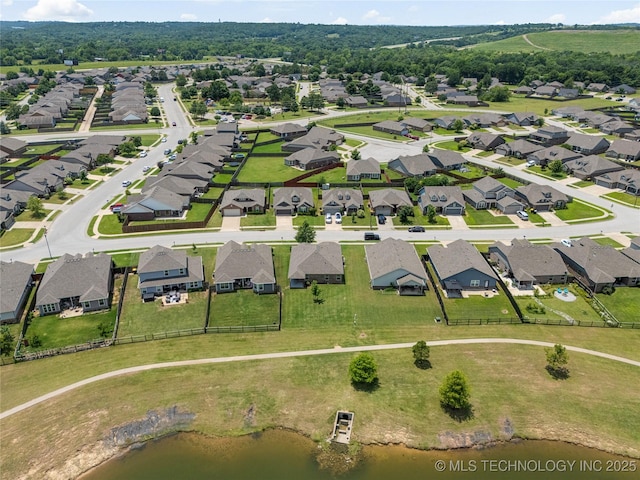 10387 S Nathan St, Jenks, OK 74037 - aerial perspective of suburban area with a nearby body of water