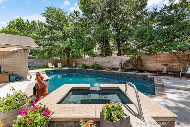 2962 E 56th Ct, Tulsa, OK 74105 - view of pool featuring a patio area, a fenced backyard, and a pool with connected hot tub