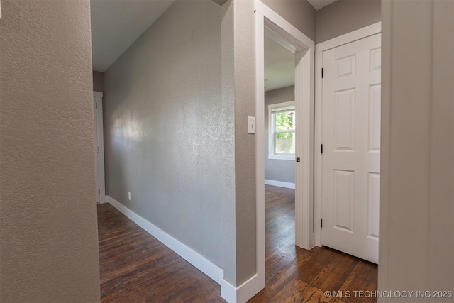 812 N Delaware Pl, Tulsa, OK 74110 - hall with a textured wall and dark wood-type flooring