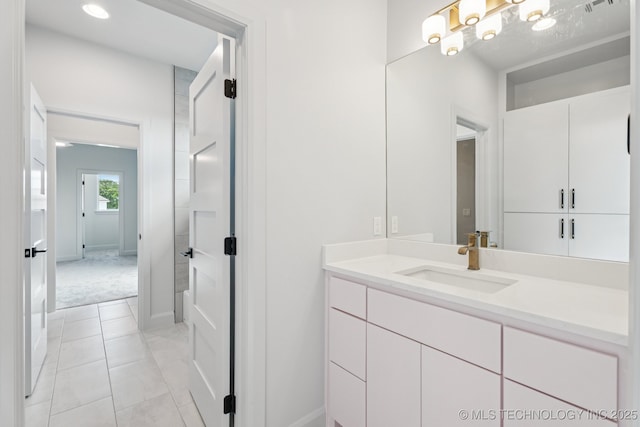 12622 S Granite Ave E, Bixby, OK 74008 - bathroom featuring vanity and tile patterned flooring