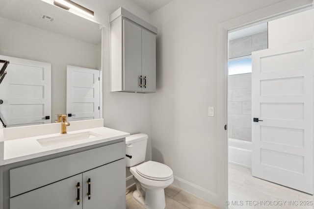 12622 S Granite Ave E, Bixby, OK 74008 - full bath with vanity, tile patterned flooring, and bathing tub / shower combination