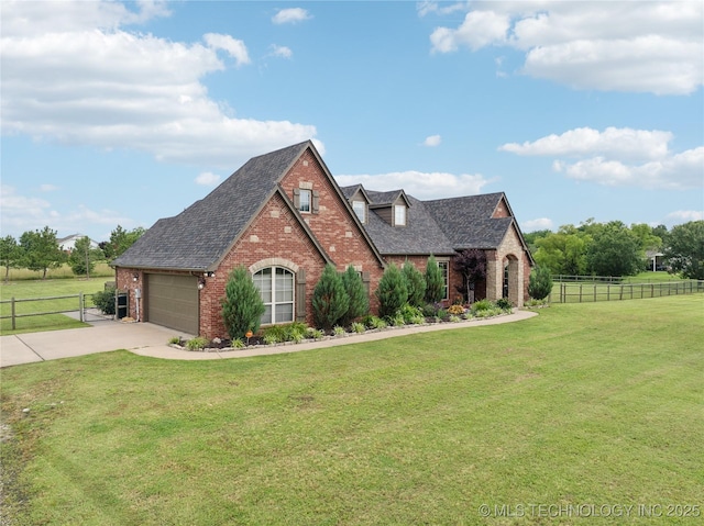 18820 S Kiowa Rd, Claremore, OK 74017 - view of front of home featuring brick siding, driveway, a shingled roof, and a garage