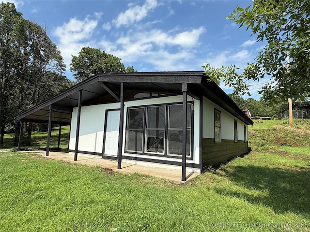 97951 S 4489th Rd, Vian, OK 74962 - back of house with a yard