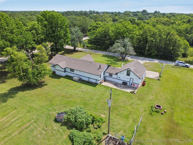 9025 N 156th Rd, Beggs, OK 74421 - view from above of property featuring a forest